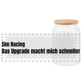 Das_Upgrade_macht_mich_schneller - Panorama Keksdose mit Holzdeckel - Weiß - Vorne
