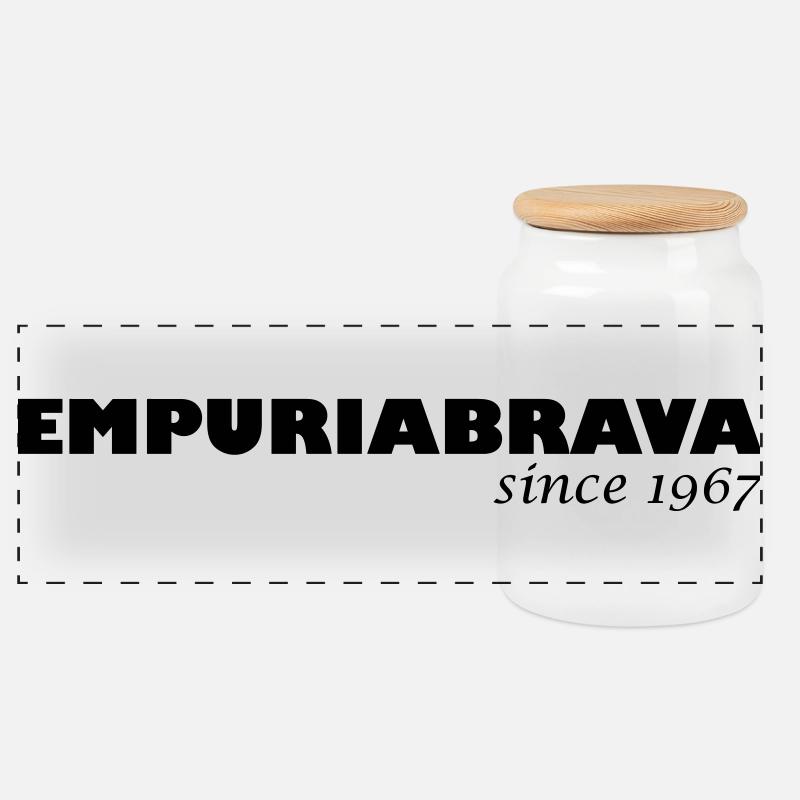 Empuriabrava since 1967 - Panorama Keksdose mit Holzdeckel - Weiß