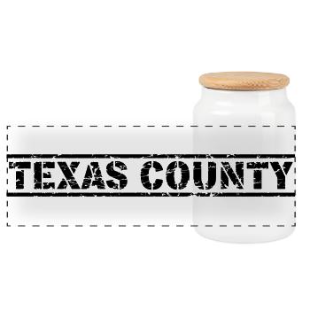Texas Country - Panorama Keksdose mit Holzdeckel - Weiß - Vorne