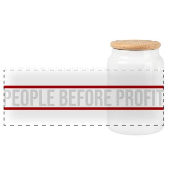 People Before Profit Activism Justice Logo - Panoramic Cookie Jar with Wooden Lid - white - Front