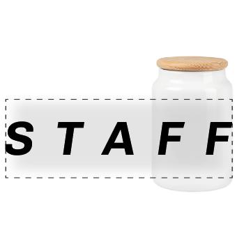 Personnel - Boîte à biscuits avec couvercle en bois - blanc - Devant
