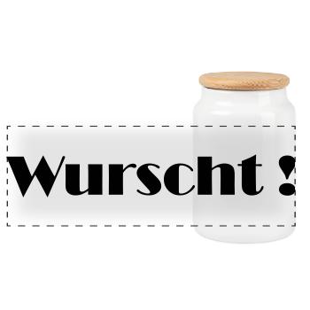 Wurst_logo - Boîte à biscuits avec couvercle en bois - blanc - Devant