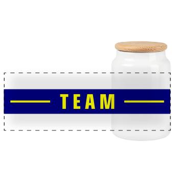 Team Stroke - Panoramic Cookie Jar with Wooden Lid - white - Front