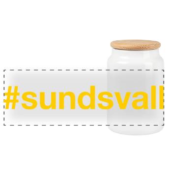 Sundsvall Sverige Suède Schweden - Boîte à biscuits avec couvercle en bois - blanc - Devant