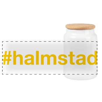 Halmstad Sverige Suède Schweden - Boîte à biscuits avec couvercle en bois - blanc - Devant