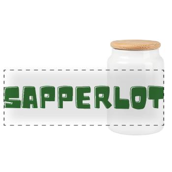 Sapperlot - Wortschätze - vergessene Wörter - Panorama Keksdose mit Holzdeckel - Weiß - Vorne