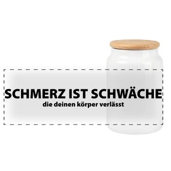 Schmerz ist Schwäche die deinen Körper verlässt - Boîte à biscuits avec couvercle en bois - blanc - Devant