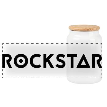 Rock Star Lyrics - Panoramic Cookie Jar with Wooden Lid - white - Front