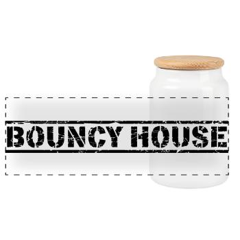 Bouncy House - Panoramic Cookie Jar with Wooden Lid - white - Front