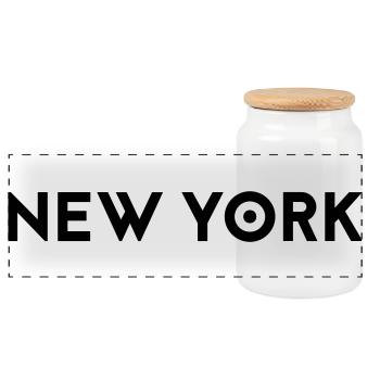 NEW YORK - Boîte à biscuits avec couvercle en bois - blanc - Devant