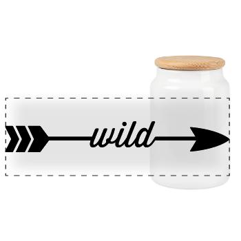 Wild - Panoramic Cookie Jar with Wooden Lid - white - Front