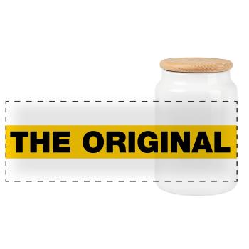 The Original - Panoramic Cookie Jar with Wooden Lid - white - Front