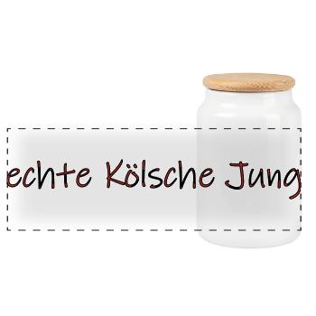 echte Kölsche Jung - Panorama Keksdose mit Holzdeckel - Weiß - Vorne