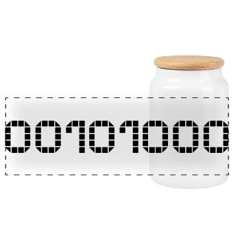 Binary notation - 40 - Panoramic Cookie Jar with Wooden Lid - white - Front