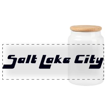 Salt Lake City - Boîte à biscuits avec couvercle en bois - blanc - Devant