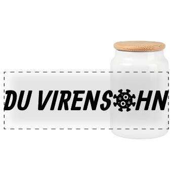 You son of a virus - Panoramic Cookie Jar with Wooden Lid - white - Front