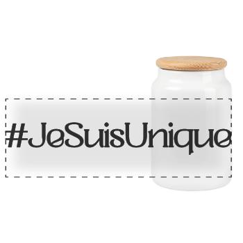 Je suis Unique - Boîte à biscuits avec couvercle en bois - blanc - Devant