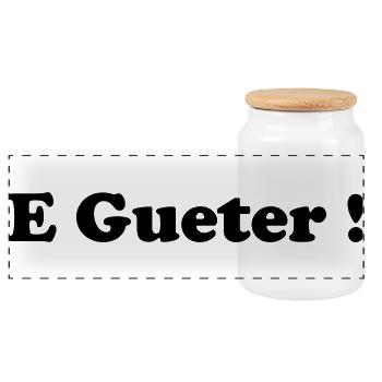 E_gueter_logo - Boîte à biscuits avec couvercle en bois - blanc - Devant
