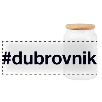 Dubrovnik Hrvatska Croatia Kroatien Hashtag - Boîte à biscuits avec couvercle en bois - blanc - Devant