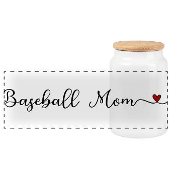 Baseball-Mutter - Panorama Keksdose mit Holzdeckel - Weiß - Vorne