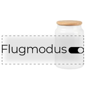 Flugmodus an. – Minimalistisches Design - Panorama Keksdose mit Holzdeckel - Weiß - Vorne