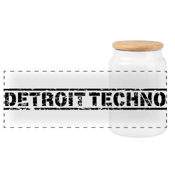 Detroit Techno - Panorama Keksdose mit Holzdeckel - Weiß - Vorne
