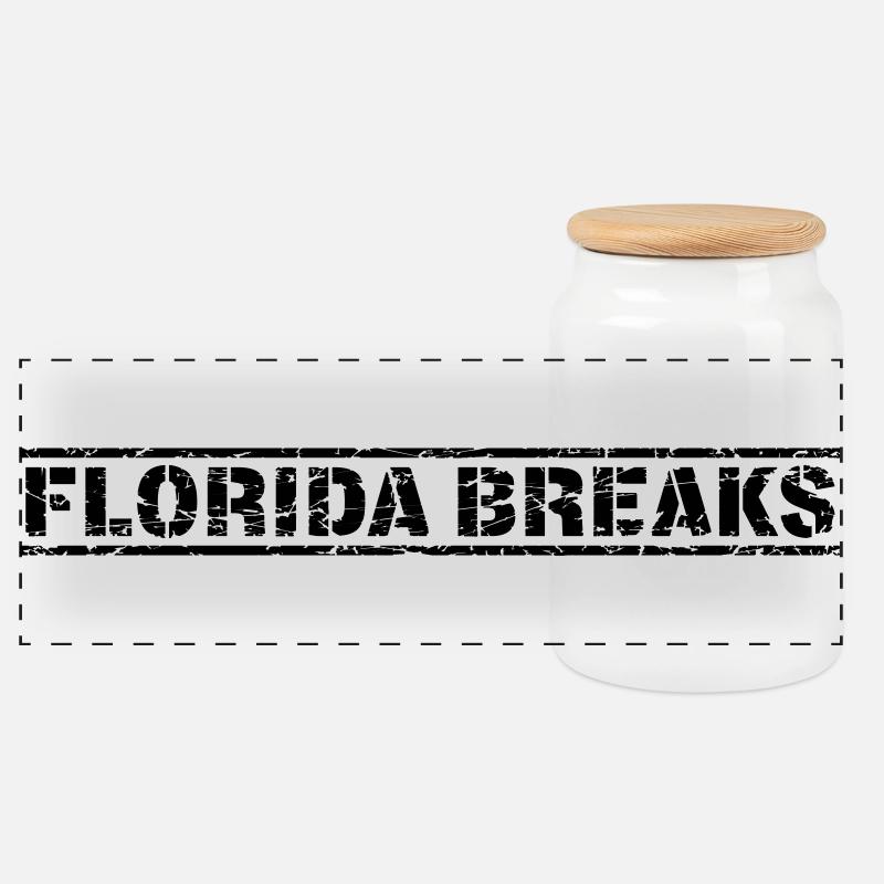 Florida Breaks - Panorama Keksdose mit Holzdeckel - Weiß