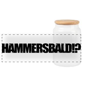 HAMMERSBALD?! BLACK - Panorama Keksdose mit Holzdeckel - Weiß - Vorne