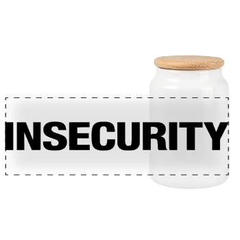 INSECURITY – Minimalist Uniform Style Statement - Panoramic Cookie Jar with Wooden Lid - white - Front