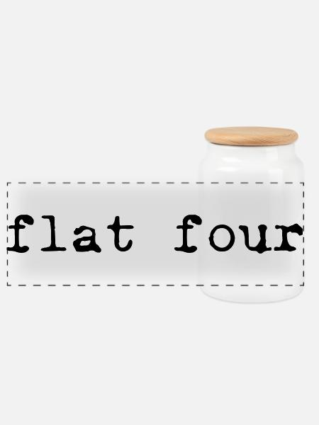 Flat sechs - Panorama Keksdose mit Holzdeckel - Weiß
