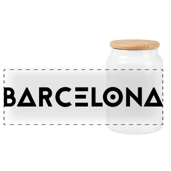 BARCELONE - Boîte à biscuits avec couvercle en bois - blanc - Devant