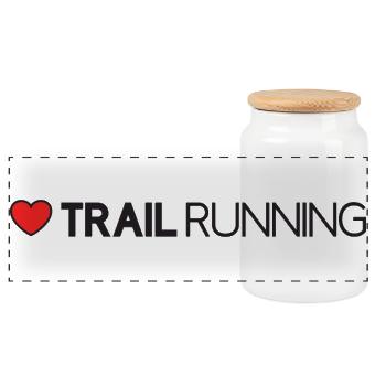 J’adore le trail running - Boîte à biscuits avec couvercle en bois - blanc - Devant