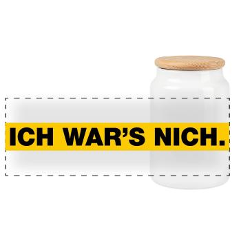Ich war’s nich... - Panorama Keksdose mit Holzdeckel - Weiß - Vorne
