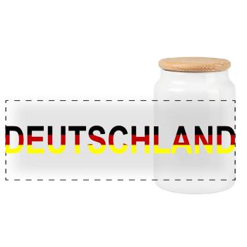 Deutschland Design - Panorama Keksdose mit Holzdeckel - Weiß - Vorne