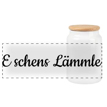 E schens Lämmle - Boîte à biscuits avec couvercle en bois - blanc - Devant