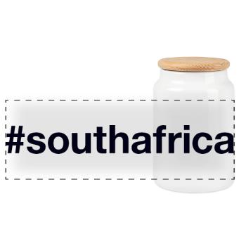 SOUTH AFRICA Hashtag Südafrika - Panorama Keksdose mit Holzdeckel - Weiß - Vorne