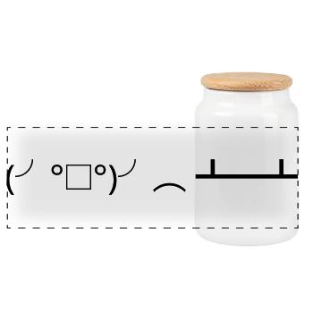 Retournement de table (╯°□°)╯( ┻━┻ Retournement de table - Boîte à biscuits avec couvercle en bois - blanc - Devant