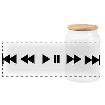 music - Panoramic Cookie Jar with Wooden Lid - white - Front