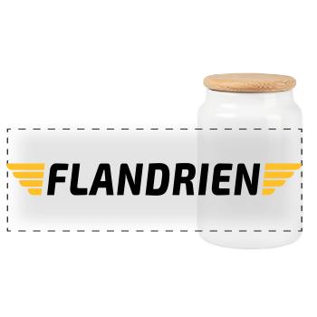 Flandrien - Panorama Keksdose mit Holzdeckel - Weiß - Vorne