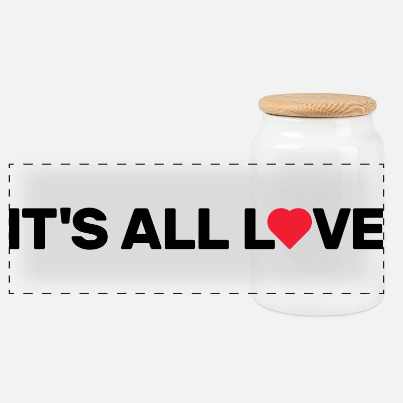 It's All Love - Panorama Keksdose mit Holzdeckel - Weiß