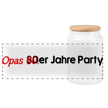 Opas 80er - Panorama Keksdose mit Holzdeckel - Weiß - Vorne