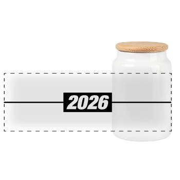 Élément de l’année 2026 - Boîte à biscuits avec couvercle en bois - blanc - Devant