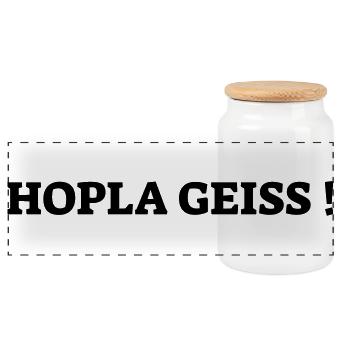 Hopla Geiss! - Panoramic Cookie Jar with Wooden Lid - white - Front