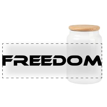 l’inscription freedom - Boîte à biscuits avec couvercle en bois - blanc - Devant