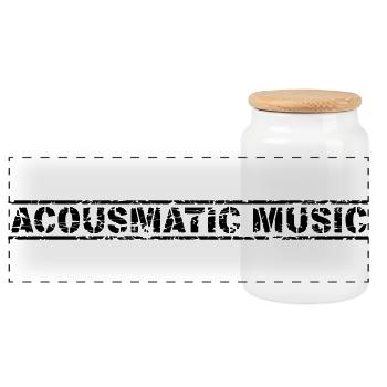 Musique acousmatique - Boîte à biscuits avec couvercle en bois - blanc - Devant