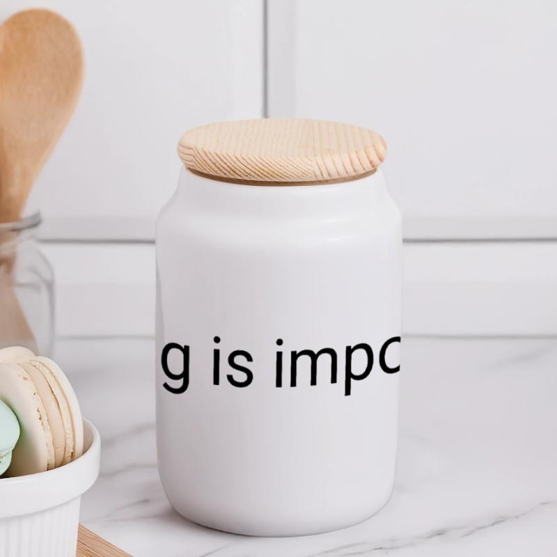 Nothing is impossible plain text Panoramic Cookie Jar with Wooden Lid