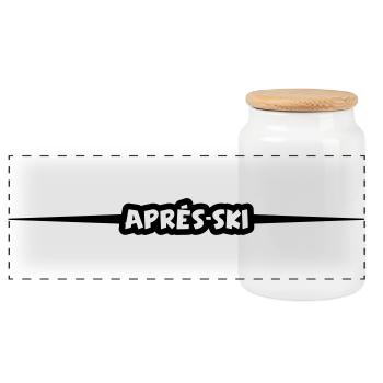 Après-ski line - Panoramic Cookie Jar with Wooden Lid - white - Front