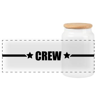 crew - Panoramic Cookie Jar with Wooden Lid - white - Front
