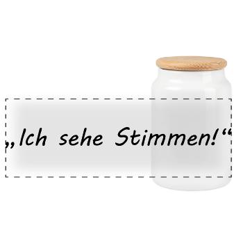 I do agree - psycho - Panoramic Cookie Jar with Wooden Lid - white - Front