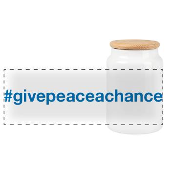 PEACE Hashtag - Boîte à biscuits avec couvercle en bois - blanc - Devant